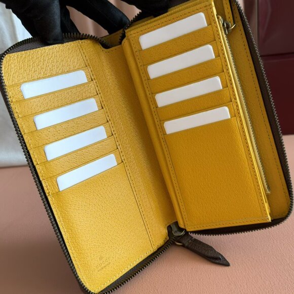 GUCCI Neo Vintage Series Long Metal Tiger Head Monogram Canvas Wallet Wallet - Picture 6 of 9